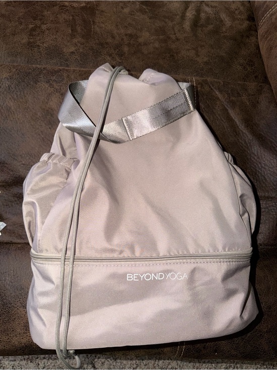 Beyond Yoga Handbags - Beyond Yoga Gray Drawstring Tote Backpack